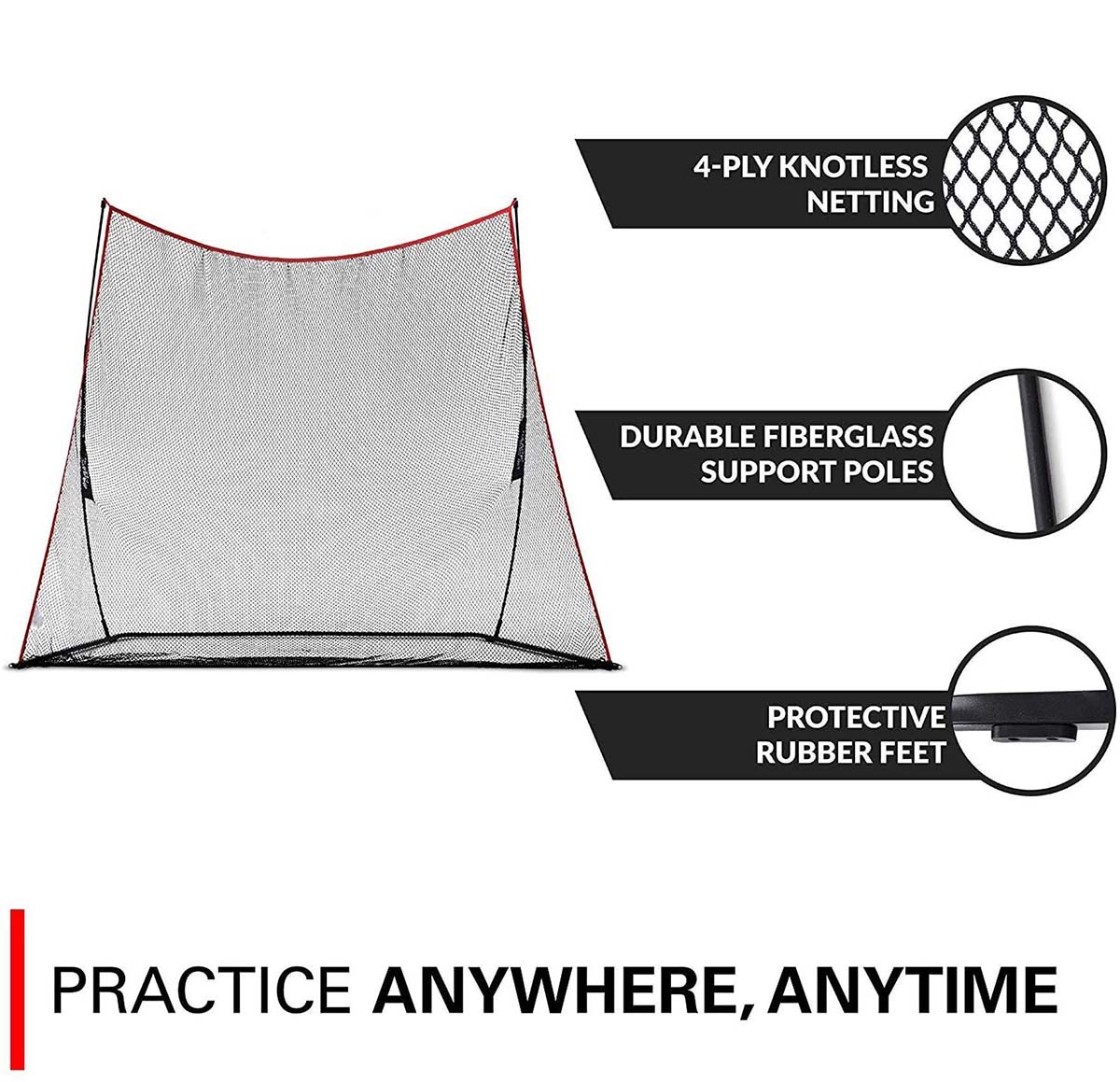 Golf Training Net Portable Golf Folding Practice Hitting Cage Swing ((4)